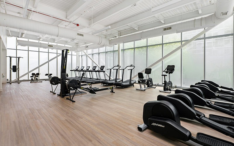 Gym with workout equipment